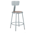 Diversified Woodcrafts Apprentice Stool with Backrest Heavy-Duty Industrial Welded Metal 18