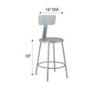 Diversified Woodcrafts Apprentice Stool with Backrest Heavy-Duty Industrial Welded Metal 18