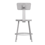 Diversified Woodcrafts Apprentice Stool with Backrest Heavy-Duty Industrial Welded Metal 18