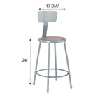 Diversified Woodcrafts Steel Stool with Backrest - 24