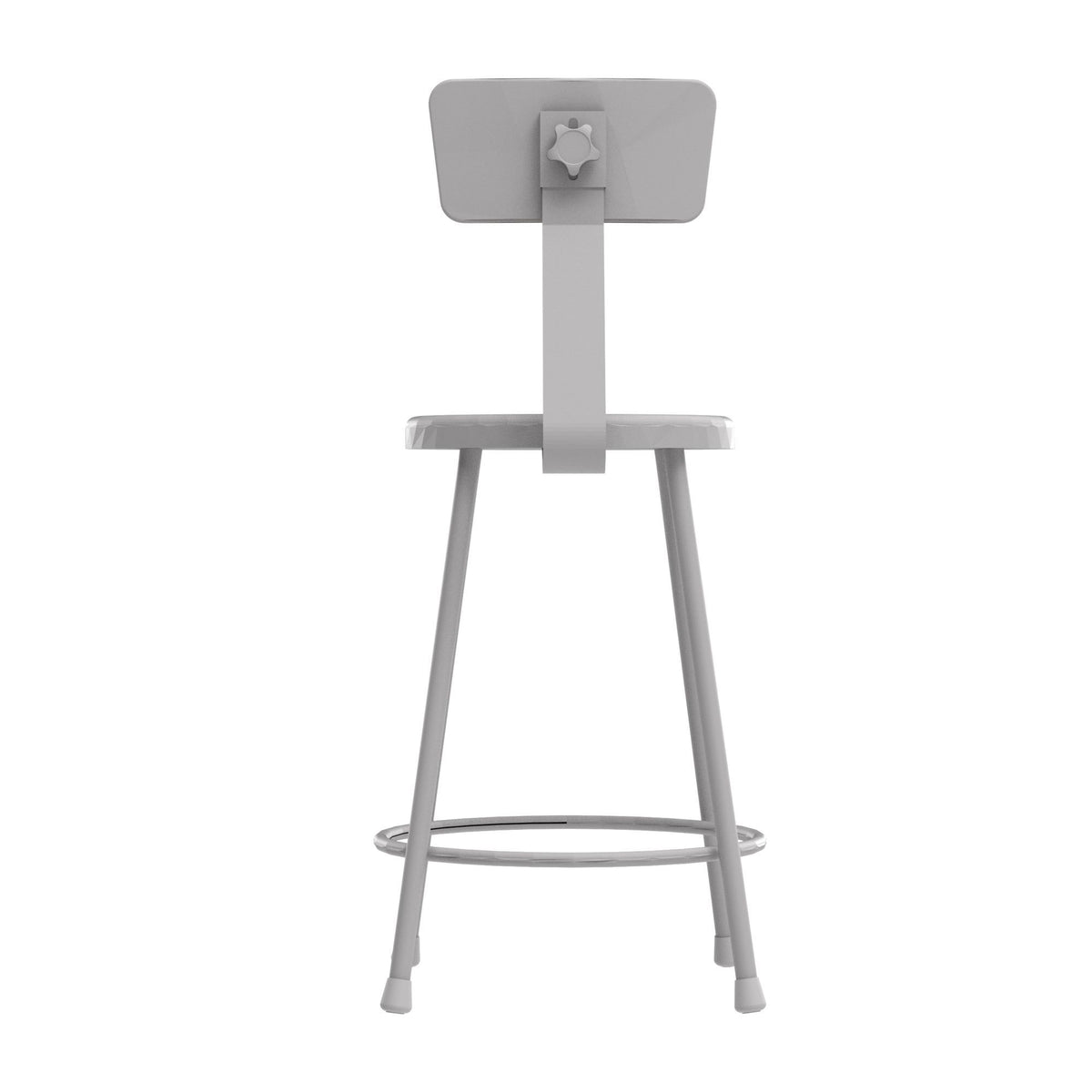 Diversified Woodcrafts Steel Stool with Backrest - 24"H (DIV-S-24B)