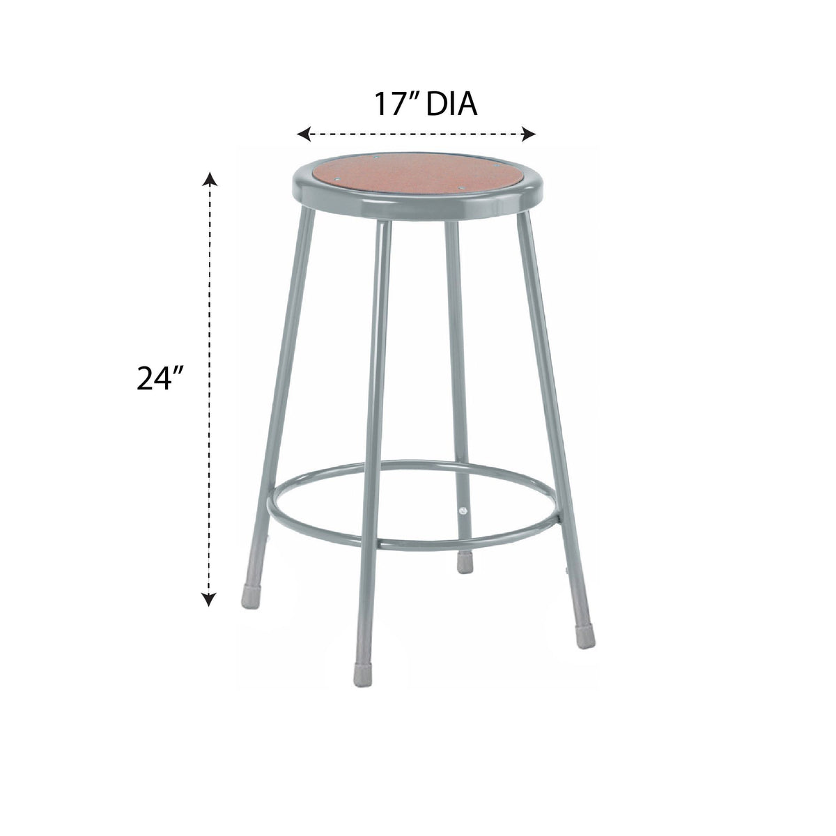 Diversified Woodcrafts Hardboard Seat Steel Stool - 24"H (DIV-S-24)