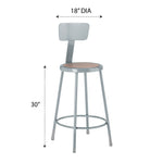 Diversified Woodcrafts Apprentice Stool with Backrest Heavy-Duty Industrial Welded Metal 30