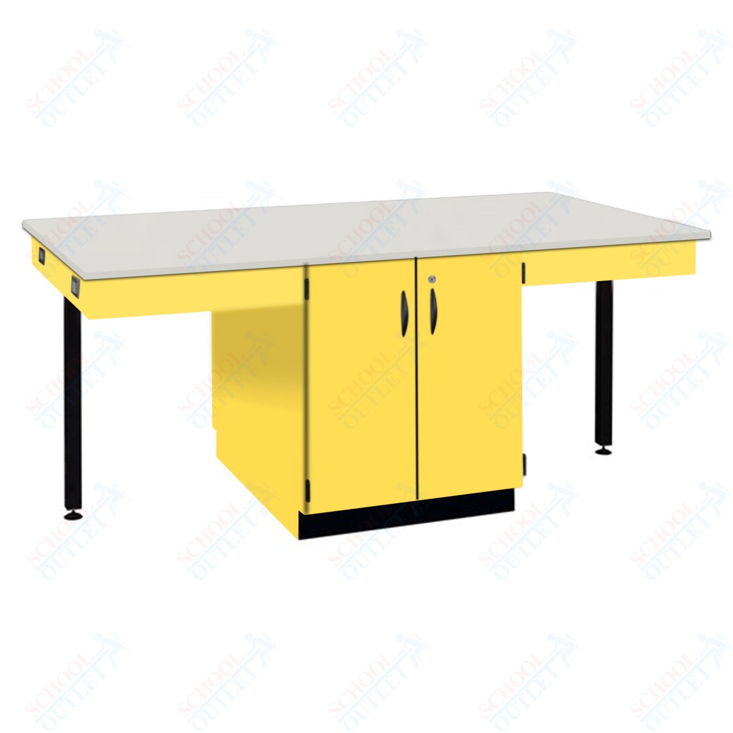 56"W Chemical Resistant Laminate Top Four Student Octagon Island Table (84070 K36 21)