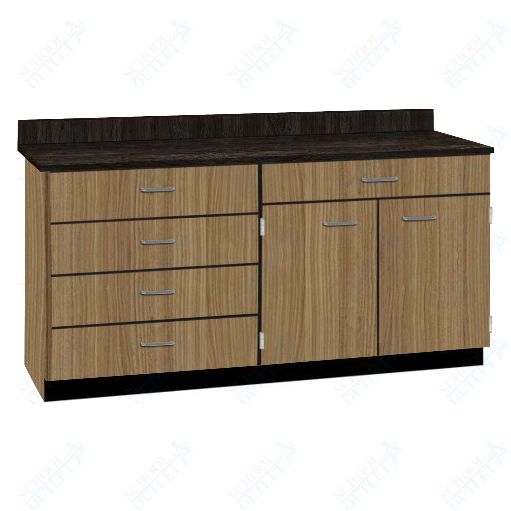 Base Cabinets with Five Drawers and Double Door Shelf (84512 F60 BC) - SchoolOutlet