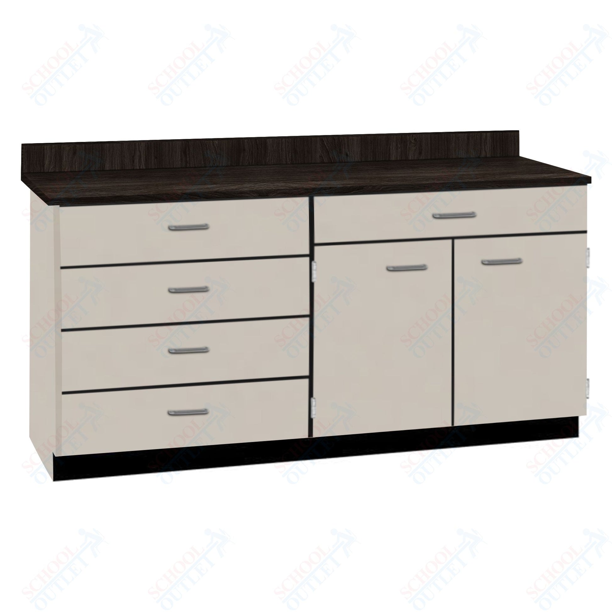Base Cabinets with Five Drawers and Double Door Shelf (84512 F60 BC) - SchoolOutlet