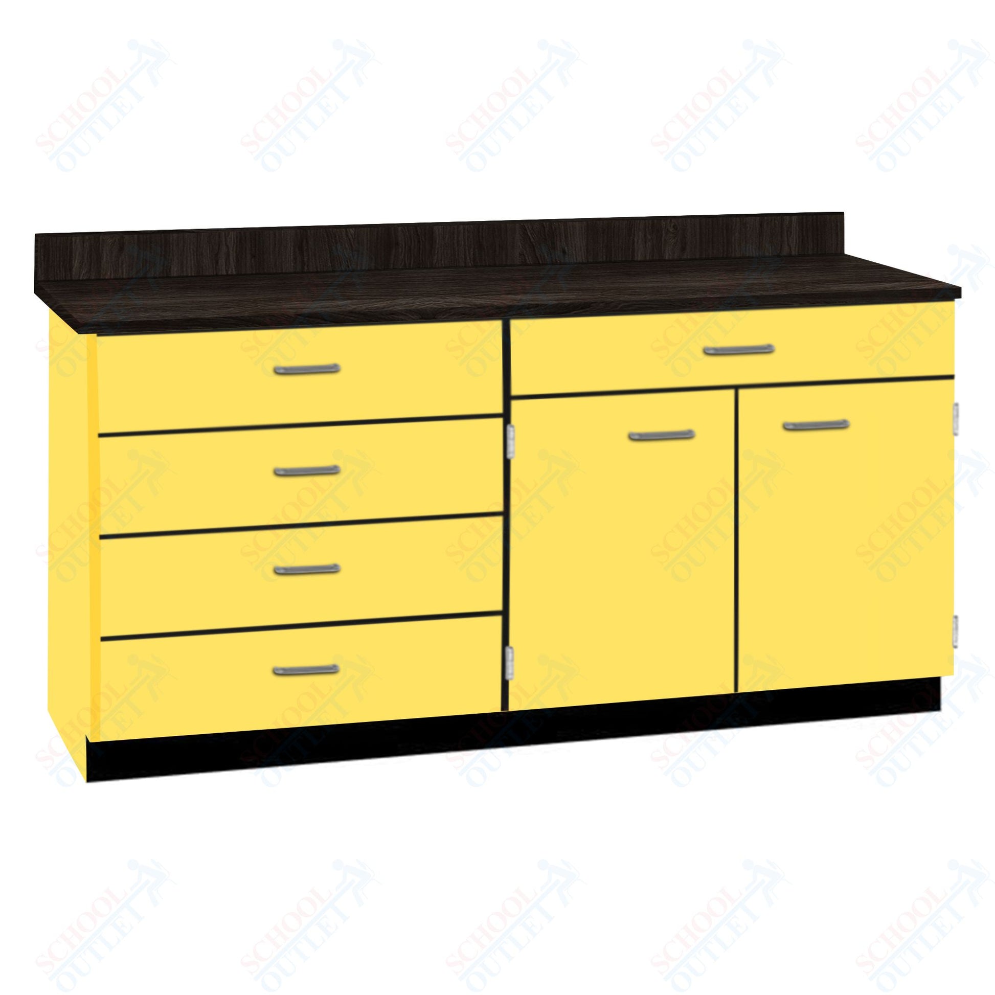 Base Cabinets with Five Drawers and Double Door Shelf (84512 F60 BC) - SchoolOutlet