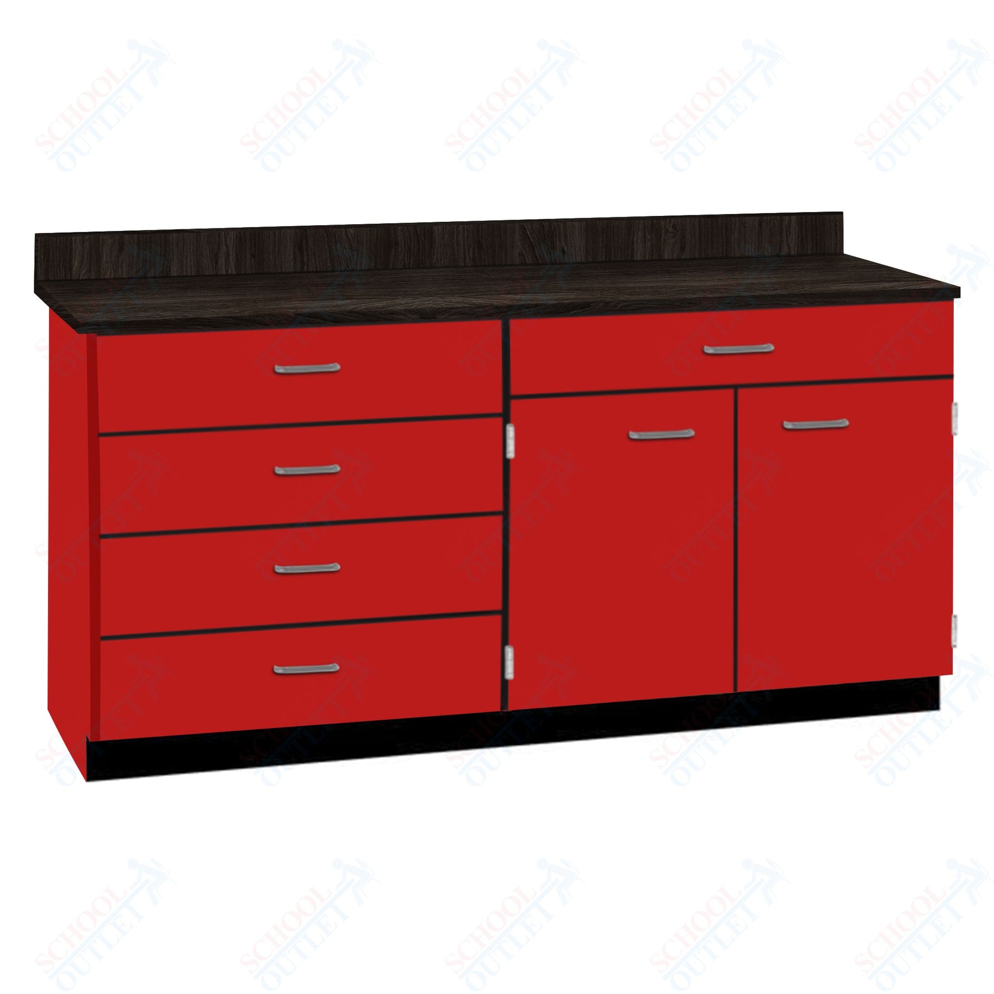 Base Cabinets with Five Drawers and Double Door Shelf (84512 F60 BC) - SchoolOutlet