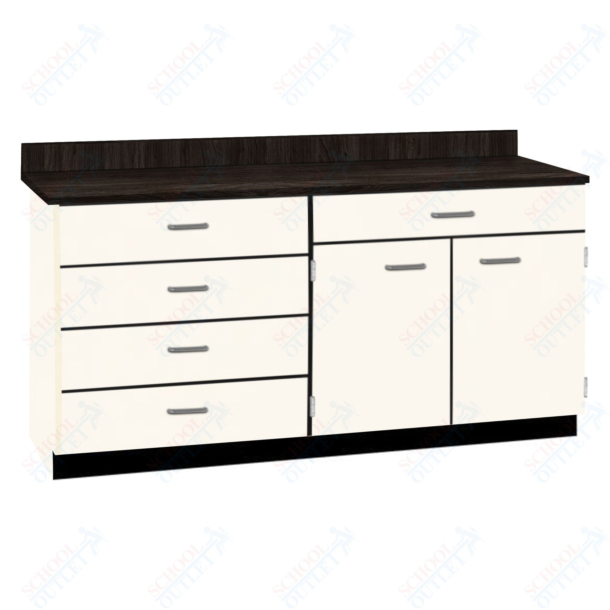Base Cabinets with Five Drawers and Double Door Shelf (84512 F60 BC) - SchoolOutlet