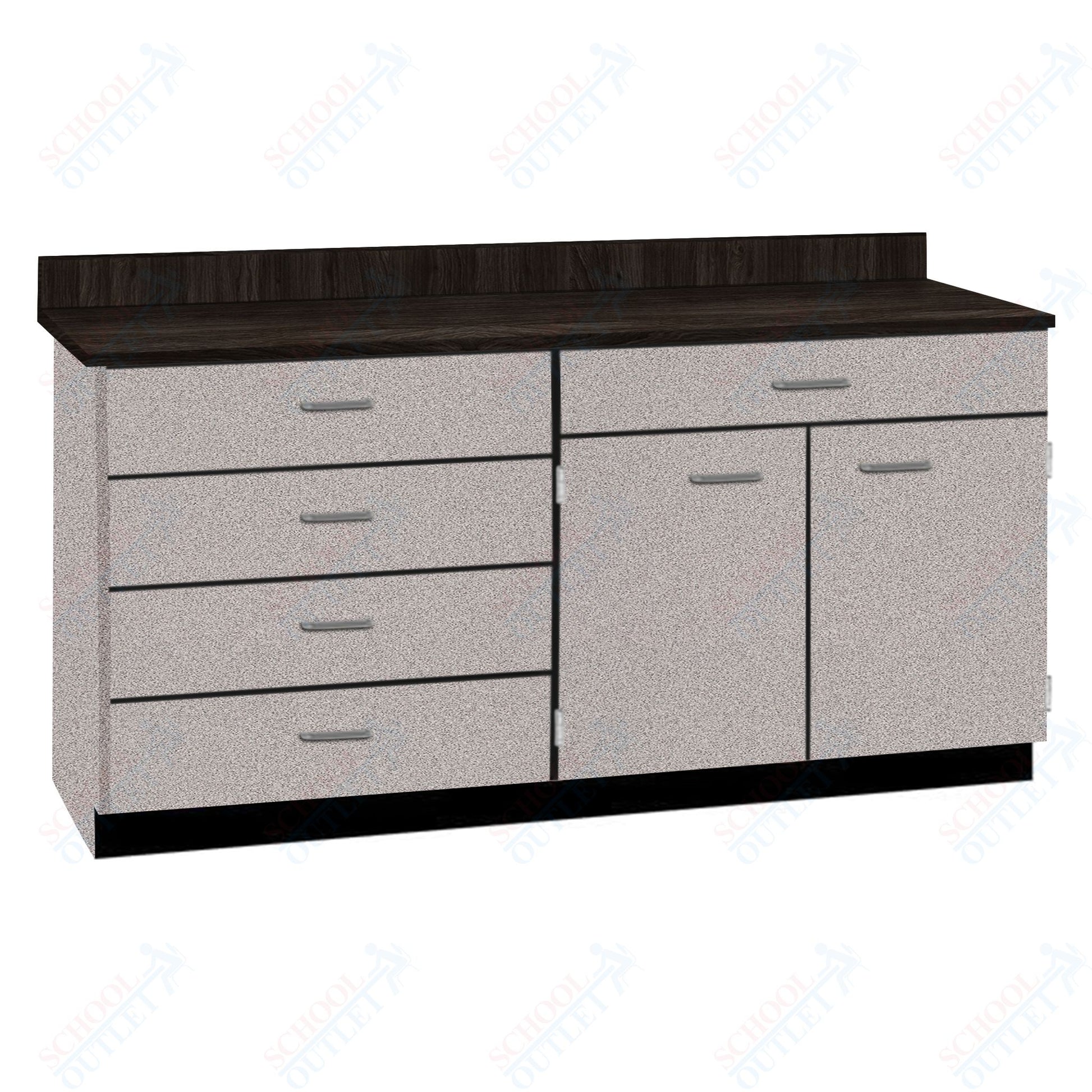 Base Cabinets with Five Drawers and Double Door Shelf (84512 F60 BC) - SchoolOutlet