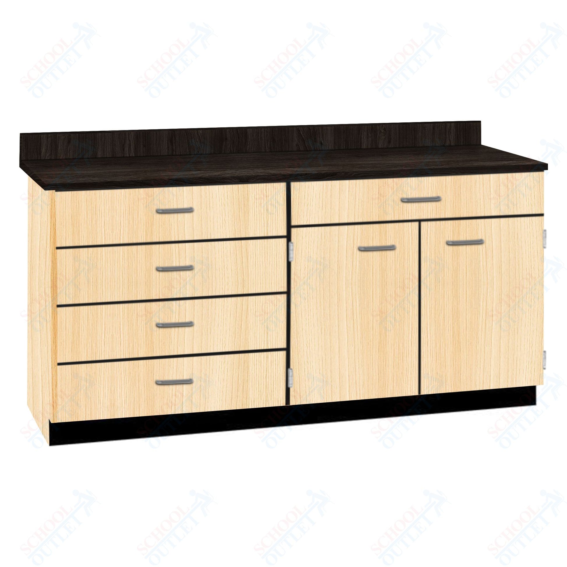 Base Cabinets with Five Drawers and Double Door Shelf (84512 F60 BC) - SchoolOutlet