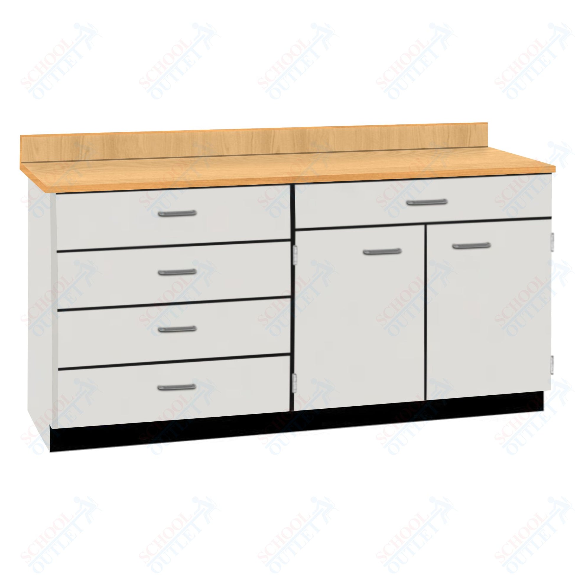 Base Cabinets with Five Drawers and Double Door Shelf (84512 F60 BC) - SchoolOutlet