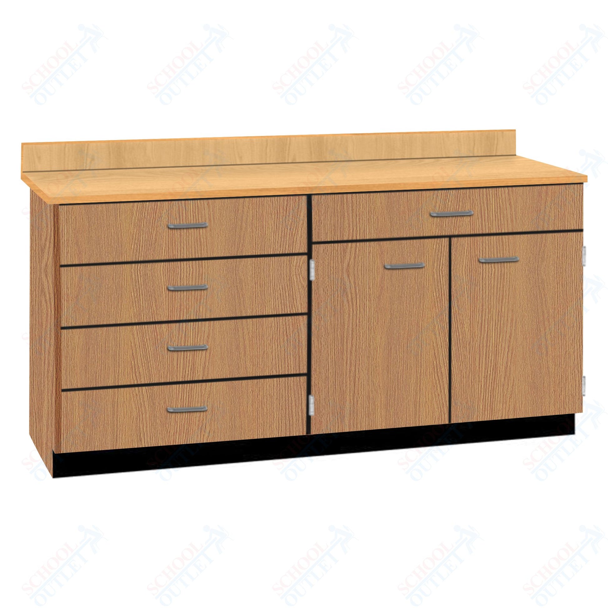 Base Cabinets with Five Drawers and Double Door Shelf (84512 F60 BC) - SchoolOutlet
