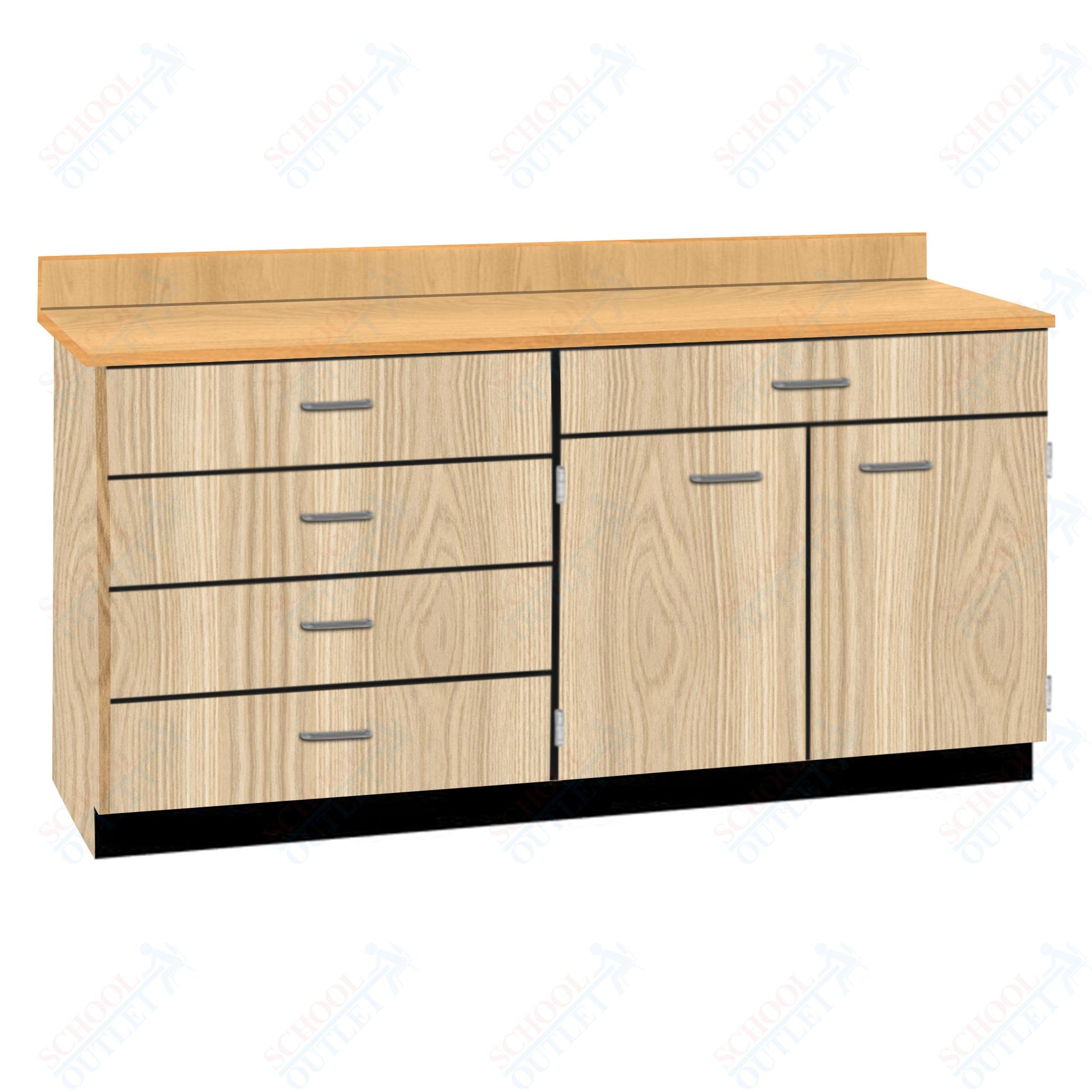 Base Cabinets with Five Drawers and Double Door Shelf (84512 F60 BC) - SchoolOutlet