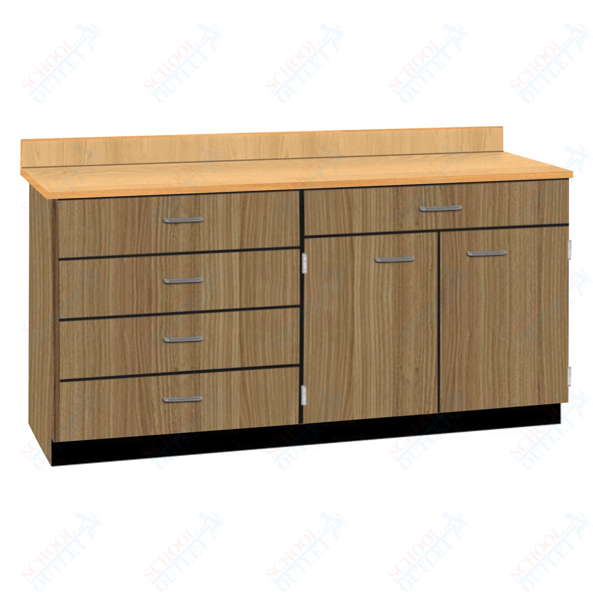 Base Cabinets with Five Drawers and Double Door Shelf (84512 F60 BC) - SchoolOutlet