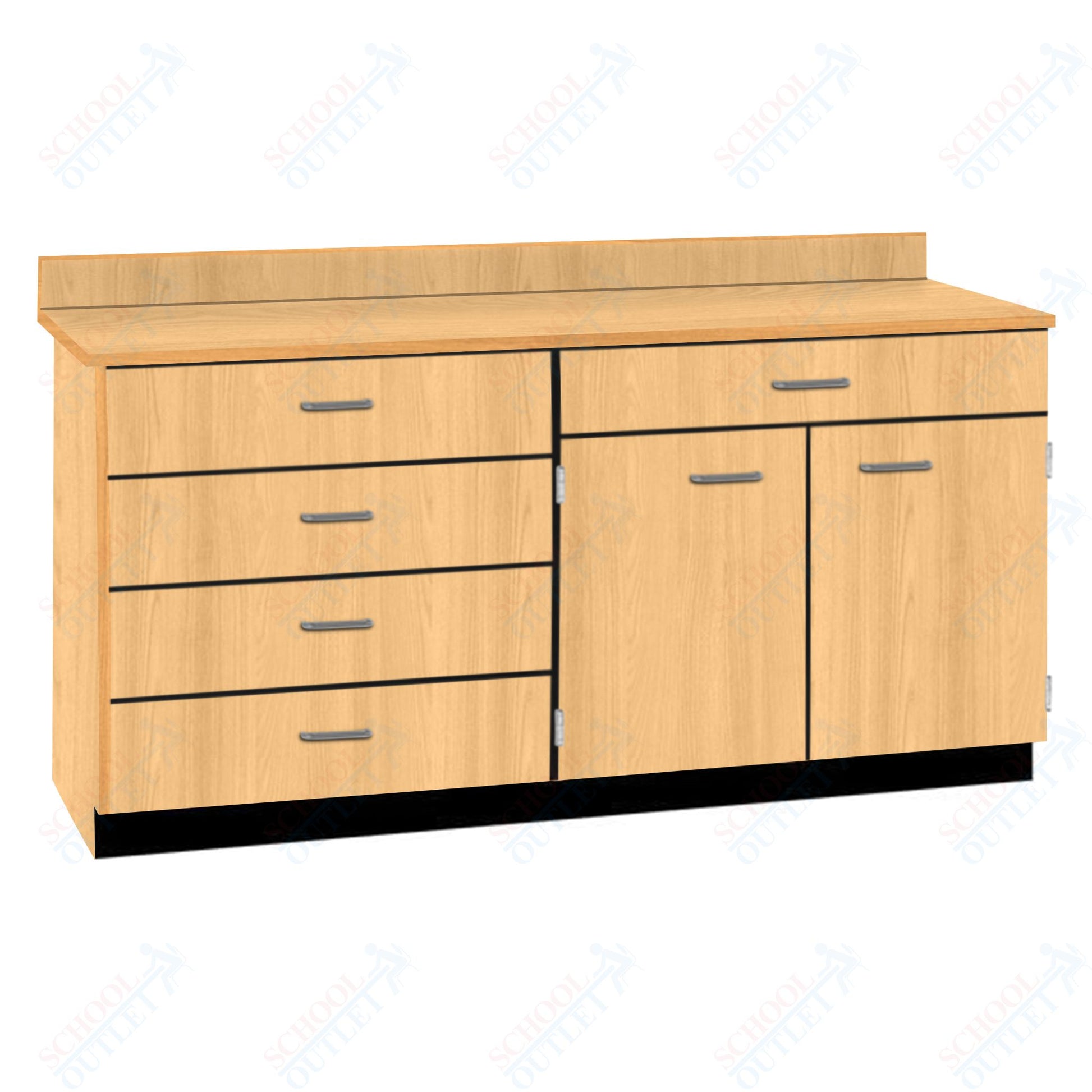 Base Cabinets with Five Drawers and Double Door Shelf (84512 F60 BC) - SchoolOutlet