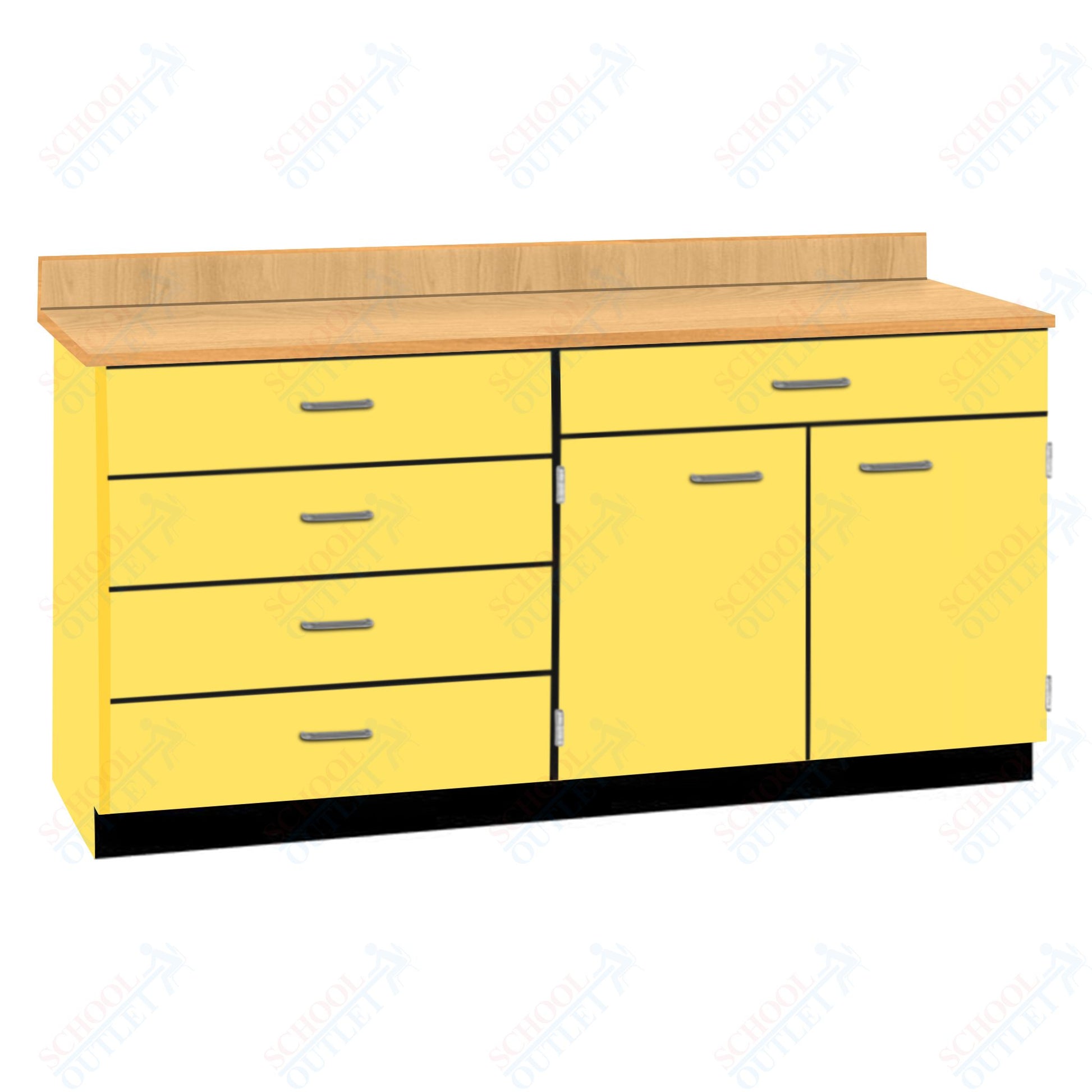 Base Cabinets with Five Drawers and Double Door Shelf (84512 F60 BC) - SchoolOutlet