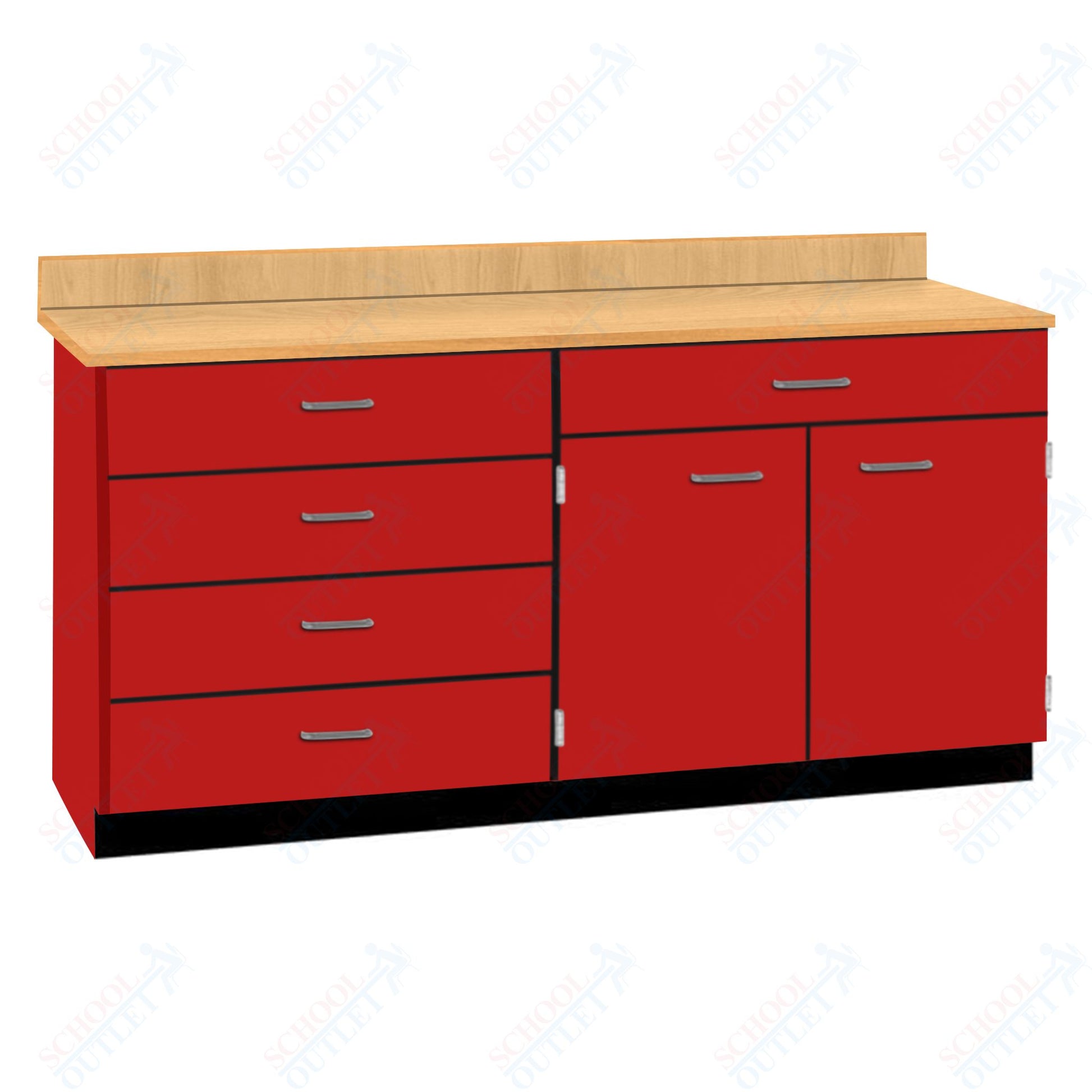 Base Cabinets with Five Drawers and Double Door Shelf (84512 F60 BC) - SchoolOutlet