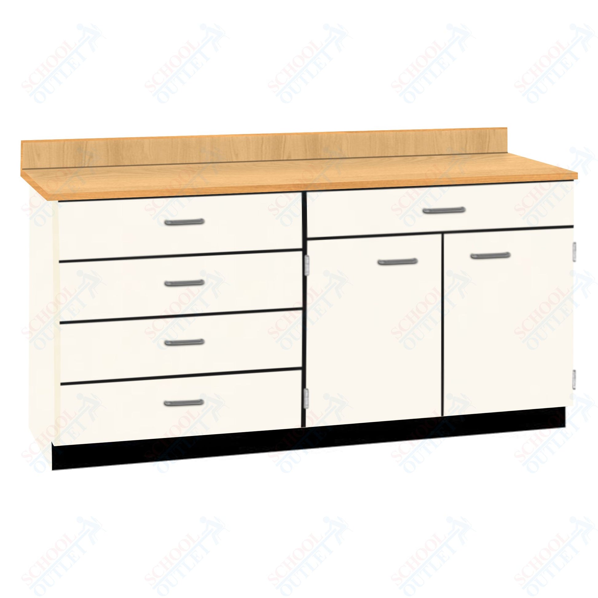 Base Cabinets with Five Drawers and Double Door Shelf (84512 F60 BC) - SchoolOutlet