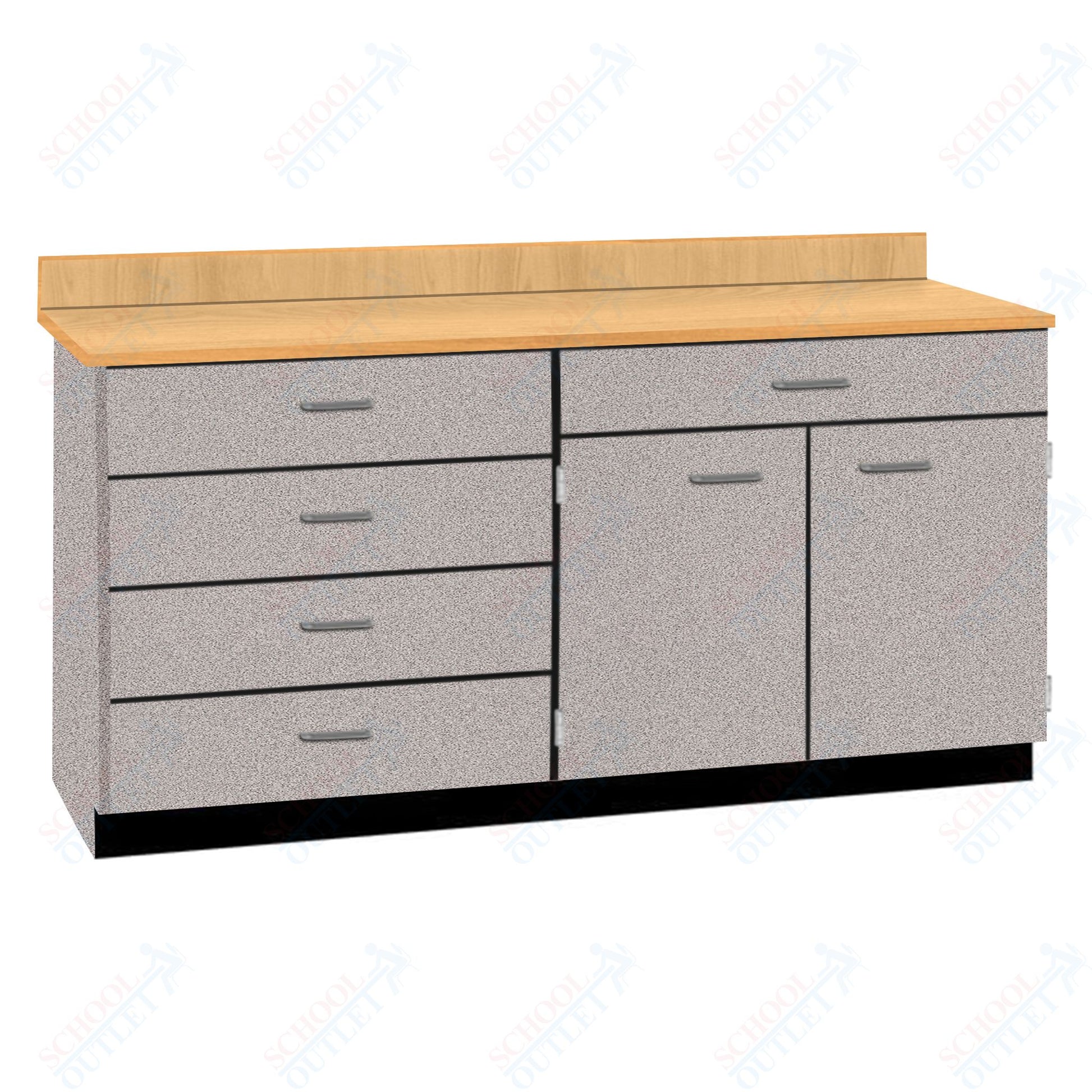 Base Cabinets with Five Drawers and Double Door Shelf (84512 F60 BC) - SchoolOutlet