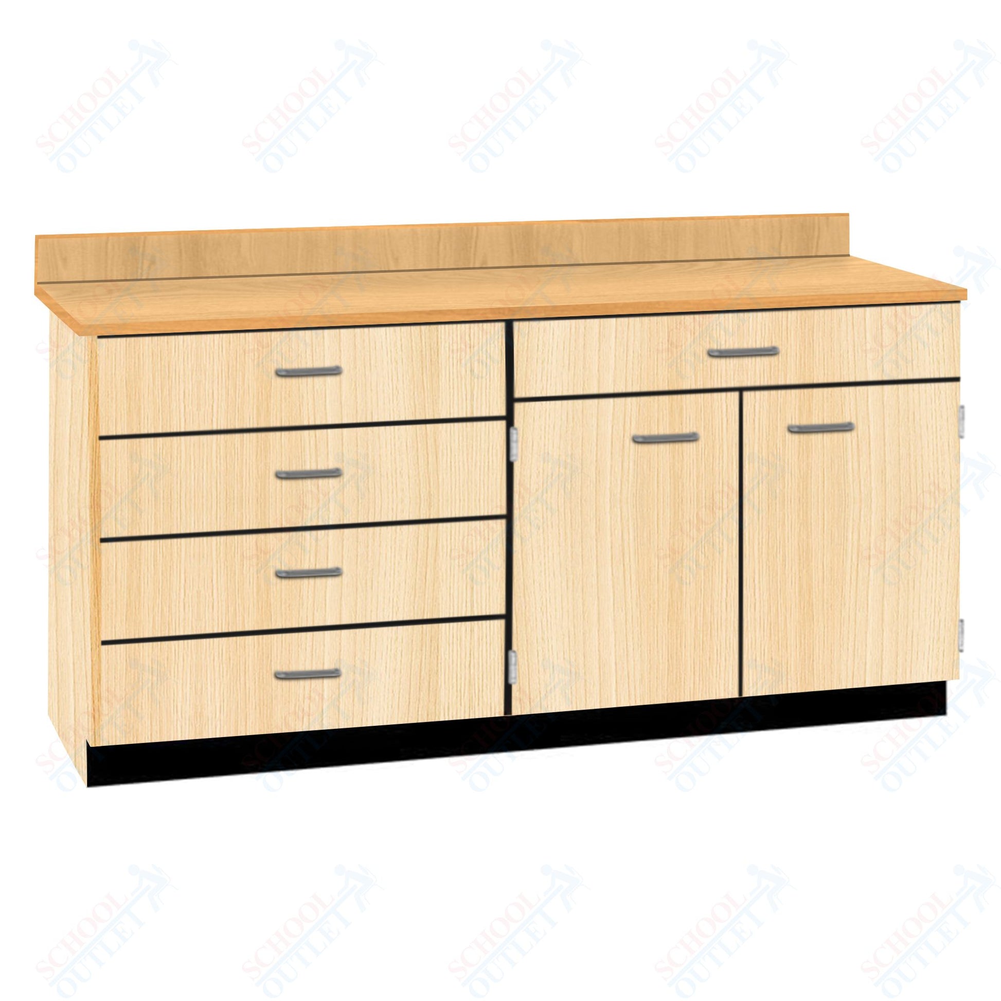 Base Cabinets with Five Drawers and Double Door Shelf (84512 F60 BC) - SchoolOutlet