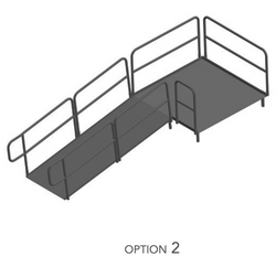 AmTab Stage Ramp - ADA Compliant - 8" Rise - Option 2  (AmTab AMT-RAMP8 - Option 2)
