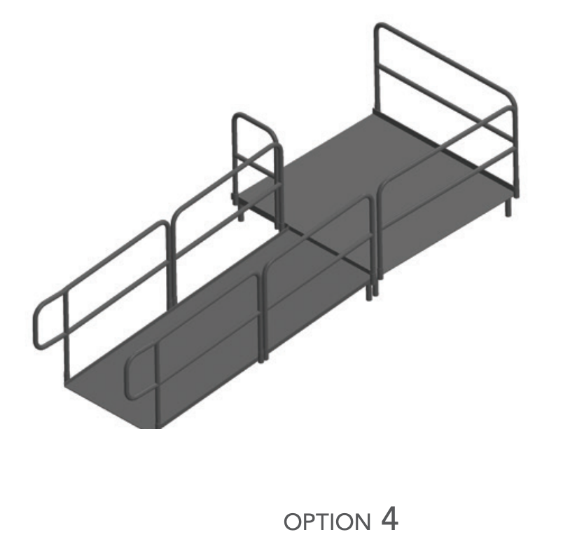 AmTab Stage Ramp - ADA Compliant - 8" Rise - Option 4  (AmTab AMT-RAMP8 - Option 4)