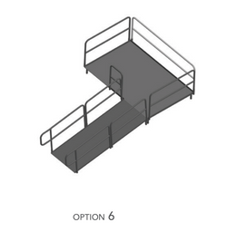AmTab Stage Ramp - ADA Compliant - 8" Rise - Option 6  (AmTab AMT-RAMP8 - Option 6)