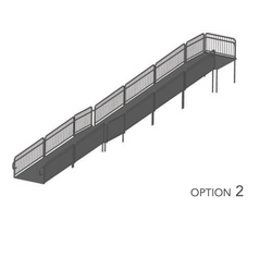 AmTab Stage Ramp - ADA Compliant - 40" Rise - Option 2  (AmTab AMT-RAMP40 - Option 2)