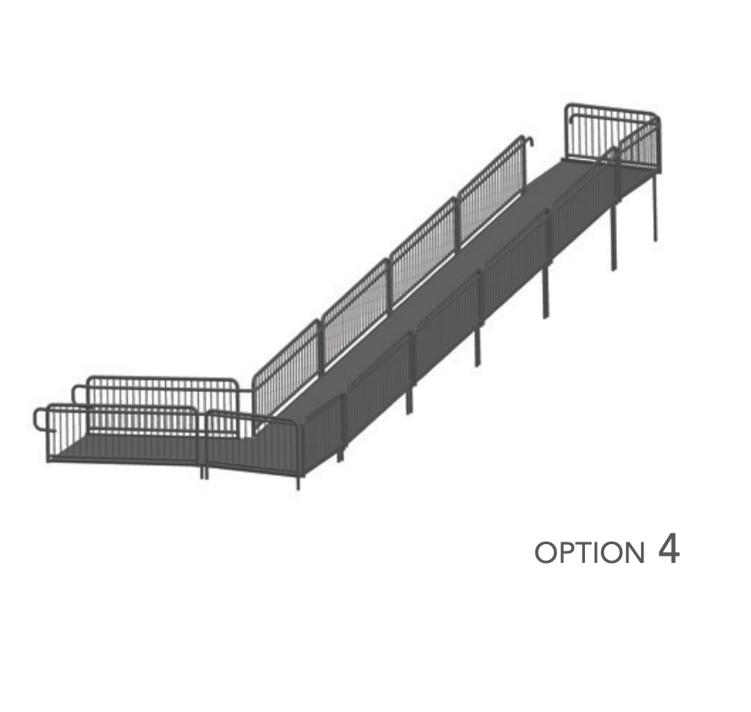AmTab Stage Ramp - ADA Compliant - 40" Rise - Option 4  (AmTab AMT-RAMP40 - Option 4)