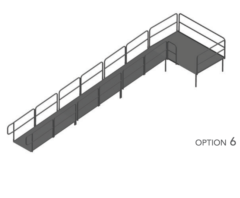 AmTab Stage Ramp - ADA Compliant - 24" Rise - Option 6  (AmTab AMT-RAMP24 - Option 6)