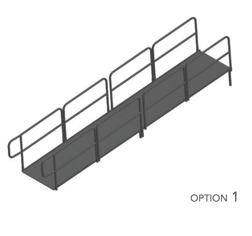 AmTab Stage Ramp - ADA Compliant - 16" Rise - Option 1  (AmTab AMT-RAMP16 - Option 1)