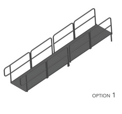 AmTab Stage Ramp - ADA Compliant - 16" Rise - Option 1  (AmTab AMT-RAMP16 - Option 1)