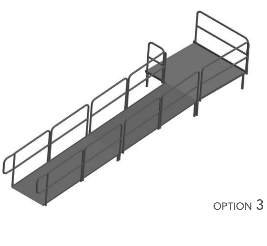 AmTab Stage Ramp - ADA Compliant - 16" Rise - Option 3  (AmTab AMT-RAMP16 - Option 3)