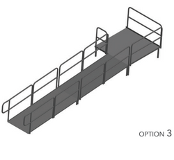 AmTab Stage Ramp - ADA Compliant - 16" Rise - Option 3  (AmTab AMT-RAMP16 - Option 3)