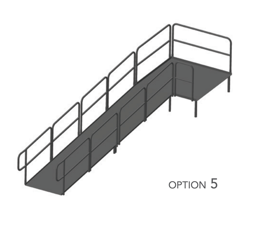 AmTab Stage Ramp - ADA Compliant - 16" Rise - Option 5  (AmTab AMT-RAMP16 - Option 5)