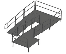 AmTab Stage Ramp - ADA Compliant - 16" Rise - Option 9  (AmTab AMT-RAMP16 - Option 9)