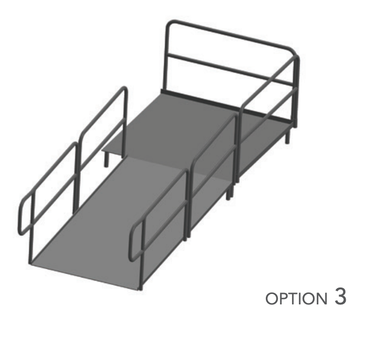 AmTab Stage Ramp - ADA Compliant - 8" Rise - Option 3 - California  (AmTab AMT-RAMP8 - Option 3 - California)