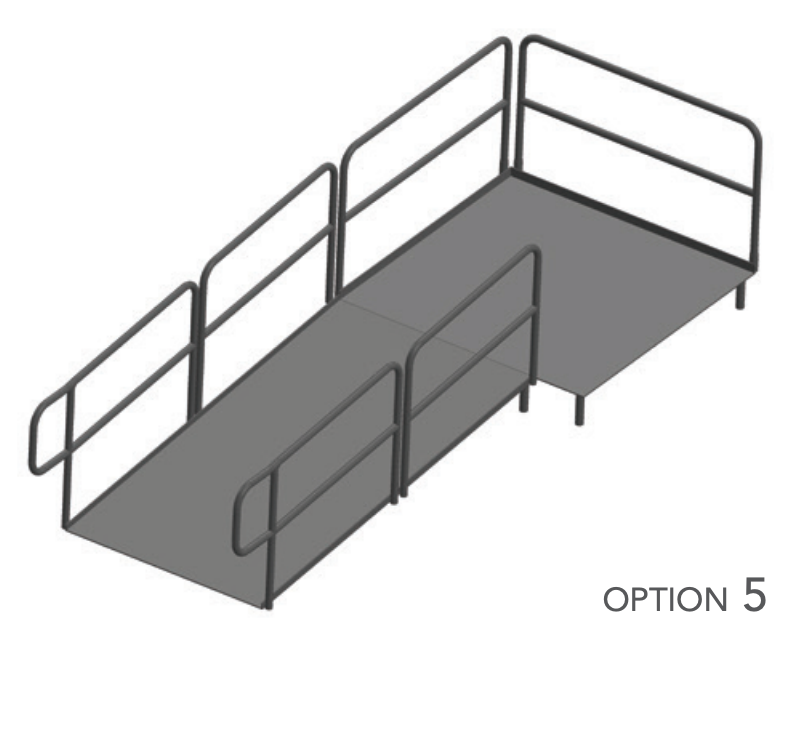 AmTab Stage Ramp - ADA Compliant - 8" Rise - Option 5 - California  (AmTab AMT-RAMP8 - Option 5 - California)