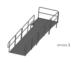 AmTab Stage Ramp - ADA Compliant - 16" Rise - Option 3 - California  (AmTab AMT-RAMP16 - Option 3 - California)