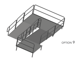 AmTab Stage Ramp - ADA Compliant - 16" Rise - Option 9 - California  (AmTab AMT-RAMP16 - Option 9 - California)