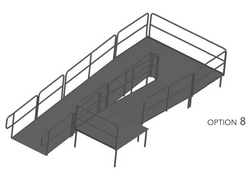 AmTab Stage Ramp - ADA Compliant - 24" Rise - Option 8 - California  (AmTab AMT-RAMP24 - Option 8 - California)