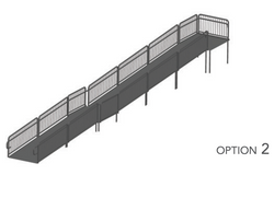 AmTab Stage Ramp - ADA Compliant - 40" Rise - Option 2 - California  (AmTab AMT-RAMP40 - Option 2 - California)