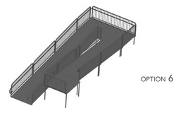 AmTab Stage Ramp - ADA Compliant - 40" Rise - Option 6 - California  (AmTab AMT-RAMP40 - Option 6 - California)