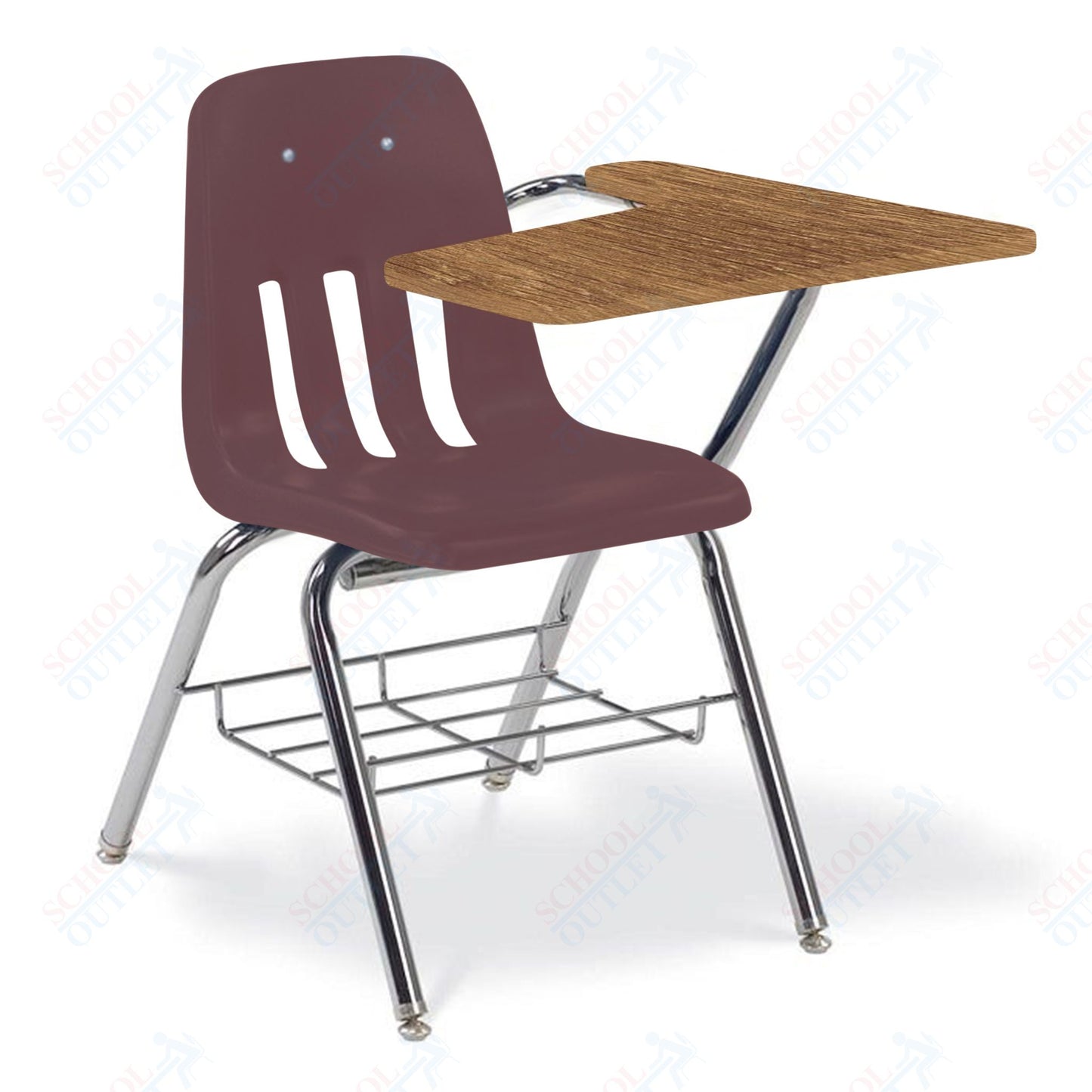 Virco 9700BRLH - Left Handed Tablet Arm Chair Desk with 18" Seat, Laminate Top and bookrack (Virco 9700BRLH)
