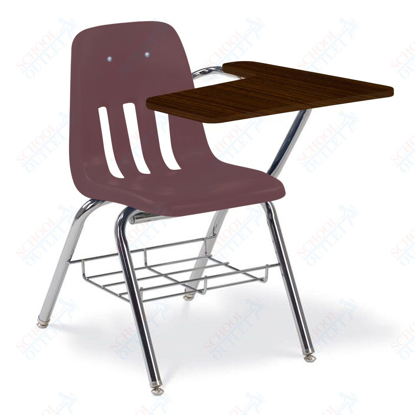 Virco 9700BRLH - Left Handed Tablet Arm Chair Desk with 18" Seat, Laminate Top and bookrack (Virco 9700BRLH)