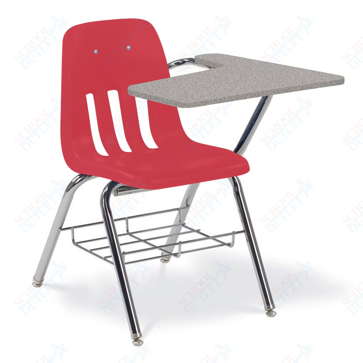 Virco 9700BRLH - Left Handed Tablet Arm Chair Desk with 18" Seat, Laminate Top and bookrack (Virco 9700BRLH)