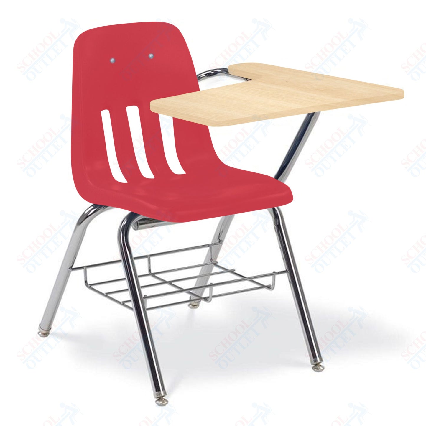 Virco 9700BRLH - Left Handed Tablet Arm Chair Desk with 18" Seat, Laminate Top and bookrack (Virco 9700BRLH)
