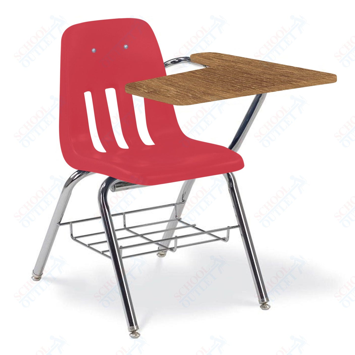 Virco 9700BRLH - Left Handed Tablet Arm Chair Desk with 18" Seat, Laminate Top and bookrack (Virco 9700BRLH)