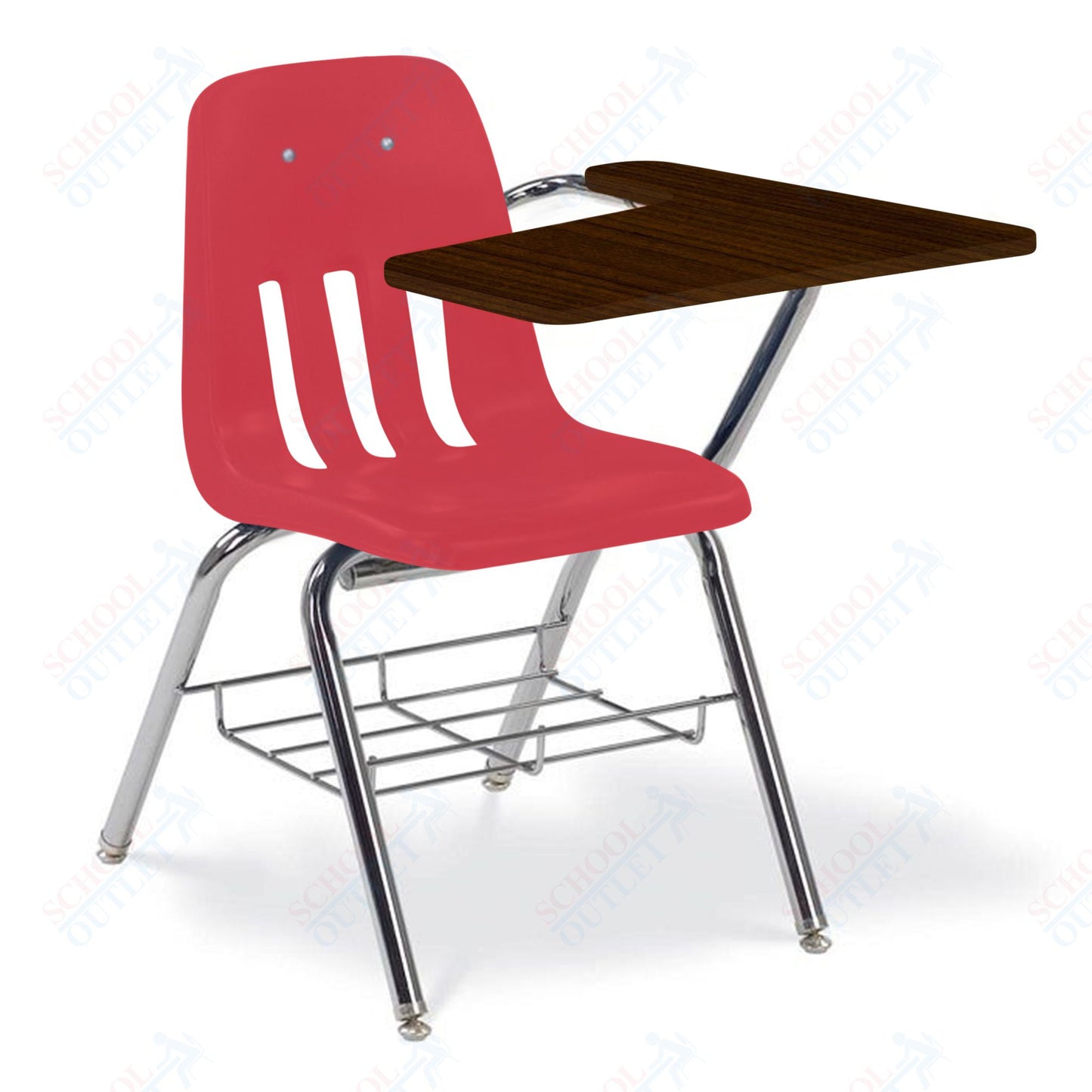 Virco 9700BRLH - Left Handed Tablet Arm Chair Desk with 18" Seat, Laminate Top and bookrack (Virco 9700BRLH)